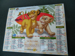 Calendrier 2012 - DISNEY - Le Livre De La Jungle - Le Roi Lion - J. CARTIER BRESSON - M18 - Tamaño Grande : 2001-...