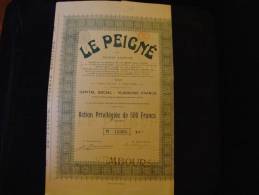 Action Privilégiée " Le Peigné " Capital Social 10 000 000F Verviers  1924.Laine,textile - Textil