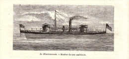 1884 - Gravure Sur Bois - Le Miantonomoah - Monitor De Mer Américain FRANCO DE PORT - Bateaux