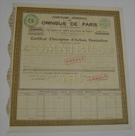 Cie Des Omnibus De Paris - Automobilismo