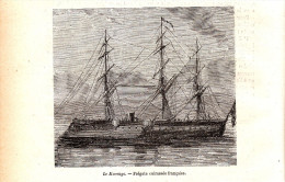 1884 - Gravure Sur Bois - Le Marengo - Frégate Cuirassée Française - FRANCO DE PORT - Boats