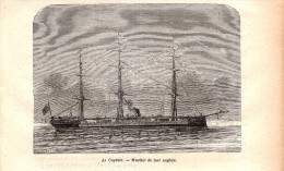 1884 - Gravure Sur Bois - Le Captain - Monitor De Mer Anglais - FRANCO DE PORT - Bateaux