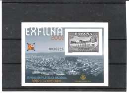 Prueba Oficial De Correos Nº 75** (AÑO 2001 "Exfilna ' 2001 ") - Blocs & Feuillets