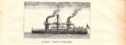 1884 - Gravure Sur Bois - Le Duilio - Monitor De Mer Italien - FRANCO DE PORT - Schiffe