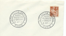 Lettre De France Avec N° 1115  Obl Salon National  Radio-Télévision Et Disque  12/09/1957 - Telecom