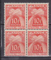 N° 86 Taxes: Type Gerbe Légende République Francaise Timbre Taxes Bloc De 4 Timbres Neuf - 1960-.... Nuevos