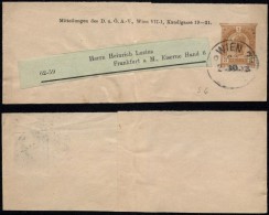 Austria 1903 Postal History Rare Old Wrapper Postal Stationery Wien To Frankfurt Germany DB.245 - Newspapers