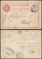 Switzerland 1871 Postal History Rare Old Postcard Postal Stationery Bern To Basel DB.255 - Storia Postale