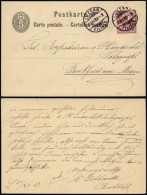 Switzerland 1883 Postal History Rare Uprated Postcard Postal Stationery Luzern To Frankfurt DB.257 - Lettres & Documents