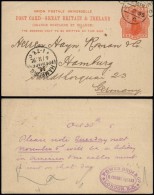 Great Britain 1895 Postal History Rare Old Postcard Postal Stationery London To Hamburg DB.262 - Luftpost & Aerogramme
