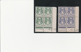 COINS DATES  TIMBRES CHAINES BRISEES - N° 671 ET 673  - 8-2-45 ...- 15-1-45 - 1940-1949