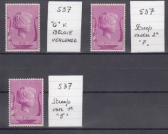 Nr 537 (3) **, 3 Stuks (X20818) - Zonder Classificatie