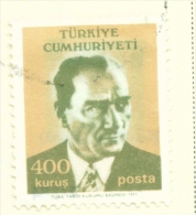 TURKEY  -  1971  Kemal Attaturk  400k  Used As Scan - Oblitérés