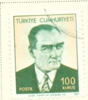 TURKEY  -  1971  Kemal Attaturk  100k  Used As Scan - Oblitérés