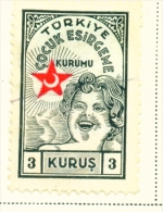 TURKEY  -  1940  Postal Tax  Child Welfare  3k  Used As Scan - Oblitérés