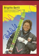 DSK-00 Brigitte Oertli Swiss Alpine Skiteam, Abfahrt, Descente, Unterschriebe, Signé, Calgary 1988  Uvex  Nicht Gelaufen - Laufen-Uhwiesen 