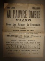 Années 1900 Images D'EPINAL Réclame Du Magasin AU PAUVRE DIABLE ,39cm X 29cm :L'Histoire :LA VACHE Et Le GARDE-CHASSE - Pubblicitari