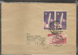 CZECHOSLOVAKIA,  1961   Postally Used Cover From OLOMOUC, To India,with 3 SPACE Stamps - Brieven En Documenten