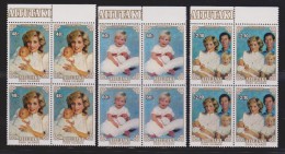 Aitutaki 1984 Christmas Royal Family Prince Henry Birth Set 3 Marginal Blocks Of 4 MNH - Aitutaki