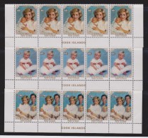 Aitutaki 1984 Christmas Royal Family Set 3 Marginal Strips Of 5 From Base Of Sheet MNH , 2 Units Creased - Aitutaki