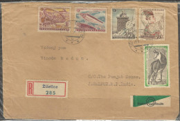 CZECHOSLOVAKIA 1957  Postally Used Cover,Geophysical Year,space,costumes,fauna,deer,chamois. - Poste Aérienne