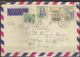 CZECHOSLOVAKIA, 1965 Postally Used Airmail Cover 4 Stamps,Glassware,Textiles,President, Kosice City. - Covers & Documents