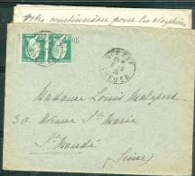 Lettre ( Lac)  Affranchie Par Yvert  N° 171 X 2 Oblitéré Gueret  Le 6/02/1920  Malc1804 - 1922-26 Pasteur