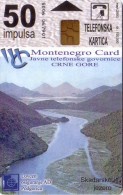 MONTENEGRO CRNE GORE LAC SKADAR 50U UT FIRST ISSUE 1ERE CARTE DU PAYS - Montenegro