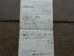 Administration Des Douanes Et Accises-bureau D'Erquelinnes  04 Mars 1913 - Trasporti