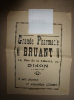 Vers 1900 Image D'EPINAL Réclame De  GRANDE PHARMACIE BRUANT 31 X 23,5cm :LE VIEUX CHAT & LA JEUNE SOURIS   Signé Colin - Pubblicitari