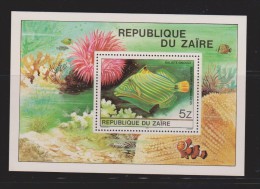 Zaire 1980 Fish 5z Miniature Sheet MNH - Neufs