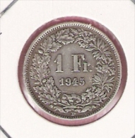 ZWITSERLAND 1 FRANC 1945 SILVER - Sonstige & Ohne Zuordnung