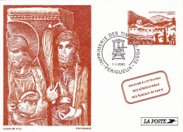 C01-041 - France CEP - Carte Entier Postal  Du 1-1-2001 - COB  - Cachet De Perigueux - Série  - Souvenir De La Poste - 1 - Lots Et Collections : Entiers Et PAP