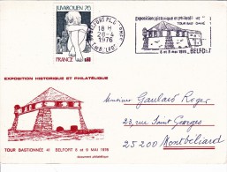 C01-063 - France CEP - Carte Entier Postal  Du 8-5-1976 - COB  - Cachet De 90 Belfort - Série  - Tour Bastionnée 41 Belf - Lots Et Collections : Entiers Et PAP