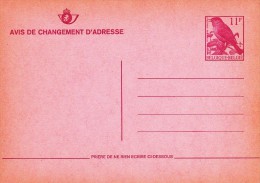 C01-105 - Belgique CEP - Carte Entier Postal  Du 0-1-1900 - COB  - Cachet De Vierge - Série Oiseau - Avis De Changement - Addr. Chang.