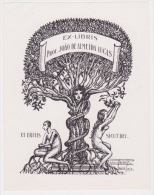 Ex-Libris érotique - Joao De Almeida Lucas - Par Raymond Prévost (tampon Au Dos) - Bookplates