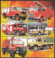 B5206 KYRGYZSTAN 2005, Fire Engines (Voiture Des Pompiers), Autos, M-sheet  MNH - Kirghizistan