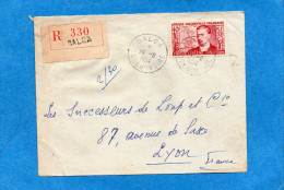 MARCOPHILIE- LettreREC -cote D'ivoire -cad-Daloa-1954-pour Françe-stamps AOFN°47-Laplene - Covers & Documents