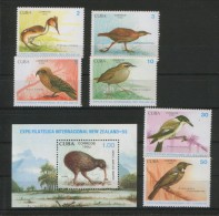 CUBA-MNH** SET+BLOCK-FAUNA-BIRDS-1990. - Pics & Grimpeurs