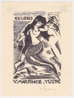 Ex-Libris érotique - V. Martinez Yuste - Gravé Par Mercier (signé) - Exlibris