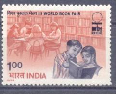 1978. India, World Book Fair, 1v, Mint/** - Ongebruikt