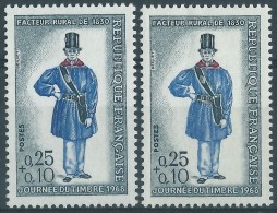 [04] Variété : N° 1549 Journée Du Timbre 1968 Bleu Au Lieu De Bleu Foncé + Normal  ** - Unused Stamps