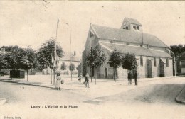 LARDY - L'Eglise Et La Place  .1906. - Lardy