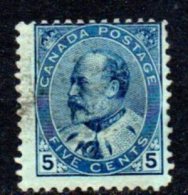 Canada KEVII 1903-12 5c Definitive, Used - Gebraucht