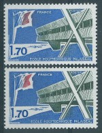 [04] Variété : N° 1936 Polytechnique Drapeau Rouge-sombre Au Lieu De Rouge Vif + Normal  ** - Unused Stamps