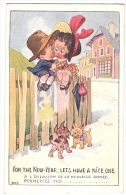 Carte Fantaisie Humour Illustrateur RIGHT Lapina Enfants Pour La Nouvelle Annéée Children For The New Year - Right