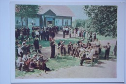 Belarus. Grodno . Kolkhoz In Novogrudsky Region. Village Orchestra - Old USSR PC 1957 - Bicycle - Moto - Belarus