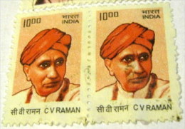 India 2009 C V Raman 10r X2 - Used - Used Stamps