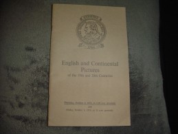 Christie's English And Continental Pictures Of The 19th And 20 Th Centuries 1974 - Libros Sobre Colecciones