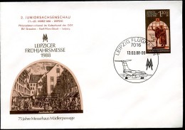 DDR U8-1-88 C1 Umschlag PRIVATER ZUDRUCK Juniorsachsenschau Sost. 1988 - Private Covers - Used